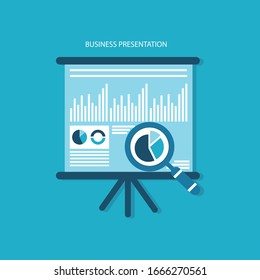 Vector Business Growing Chart Presentation Icon