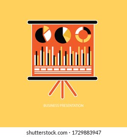 Vector Business Growing Chart Presentation Icon