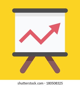 Vector Business Growing Chart Presentation Icon