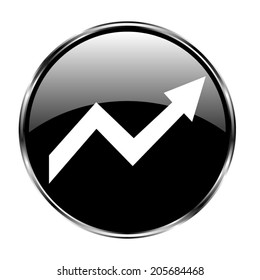 Vector Business Growing Chart Presentation Icon - vector button