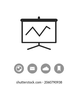 Vector business growing chart presentation icon.