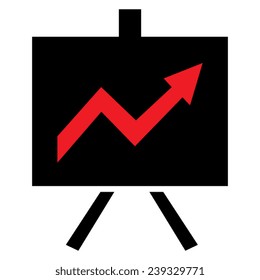 Vector Business Growing Chart Presentation Icon