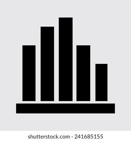 Vector Business Growing Chart Presentation Icon on a grey background