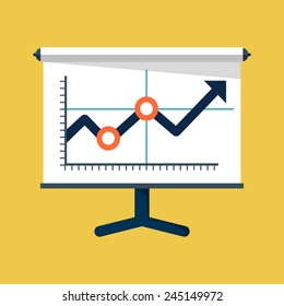 Vector Business Growing Chart Presentation Icon