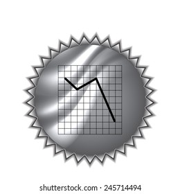 Vector Business Growing Chart Presentation Icon on  round sticker