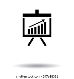 Vector Business Growing Chart Presentation Icon