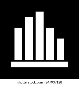 Vector Business Growing Chart Presentation Icon on a black background
