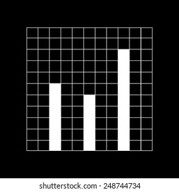 Vector Business Growing Chart Presentation Icon on a black background