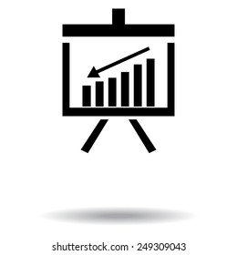 Vector Business Growing Chart Presentation Icon