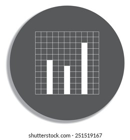 Vector Business Growing Chart Presentation Icon on a grey background
