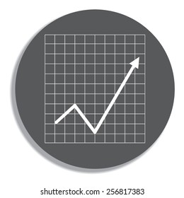 Vector Business Growing Chart Presentation Icon on a grey background