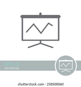 Vector Business Growing Chart Presentation Icon.