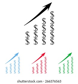 Vector Business Growing Chart Presentation Icon