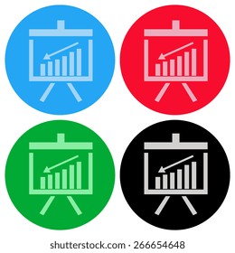 Vector Business Growing Chart Presentation Icon