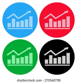 Vector Business Growing Chart Presentation Icon