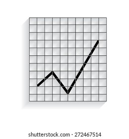 Vector Business Growing Chart Presentation Icon with shadow