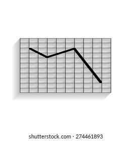  Vector Business Growing Chart Presentation Icon with shadow
