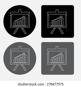 Vector Business Growing Chart Presentation Icon