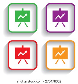 Vector Business Growing Chart Presentation Icon
