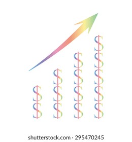 Vector Business Growing Chart Presentation Icon