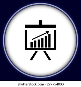 Vector Business Growing Chart Presentation Icon