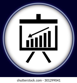Vector Business Growing Chart Presentation Icon