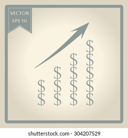 Vector Business Growing Chart Presentation Icon
