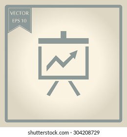 Vector Business Growing Chart Presentation Icon