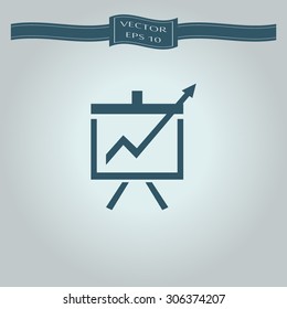 Vector Business Growing Chart Presentation Icon