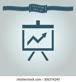Vector Business Growing Chart Presentation Icon