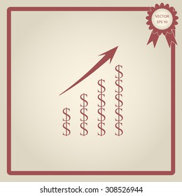Vector Business Growing Chart Presentation Icon