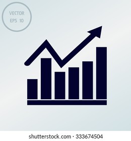Vector Business Growing Chart Presentation Icon