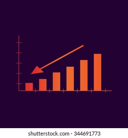 Vector Business Growing Chart Presentation Icon