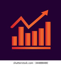 Vector Business Growing Chart Presentation Icon