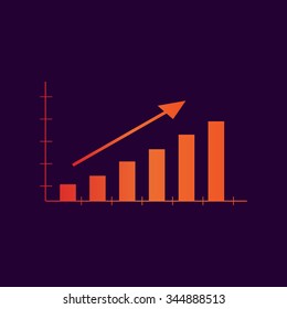 Vector Business Growing Chart Presentation Icon