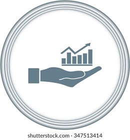  Vector Business Growing Chart Presentation Icon in hand - vector icon