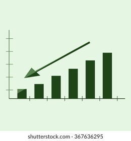 Vector Business Growing Chart Presentation Icon