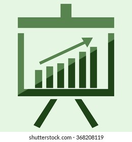 Vector Business Growing Chart Presentation Icon