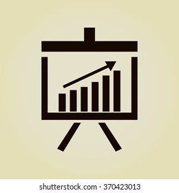 Vector Business Growing Chart Presentation Icon