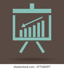 Vector Business Growing Chart Presentation Icon