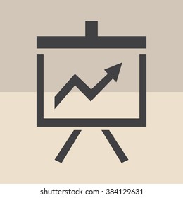 Vector Business Growing Chart Presentation Icon