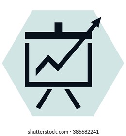 Vector Business Growing Chart Presentation Icon