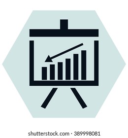 Vector Business Growing Chart Presentation Icon