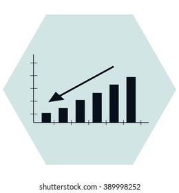 Vector Business Growing Chart Presentation Icon