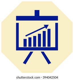 Vector Business Growing Chart Presentation Icon