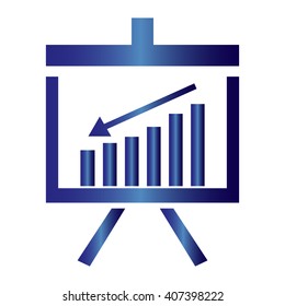 Vector Business Growing Chart Presentation Icon