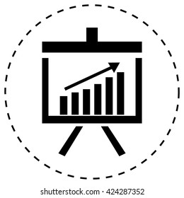 Vector Business Growing Chart Presentation Icon