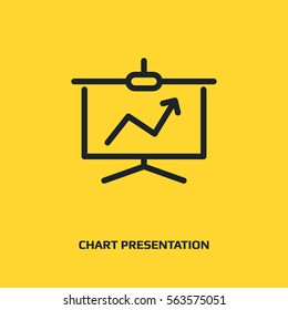 Vector Business Growing Chart Presentation Icon