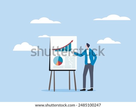 vector business growning Financial expert giving a presentation