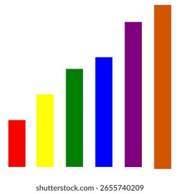 Gráfico de barras de crescimento de negócios vetorial.